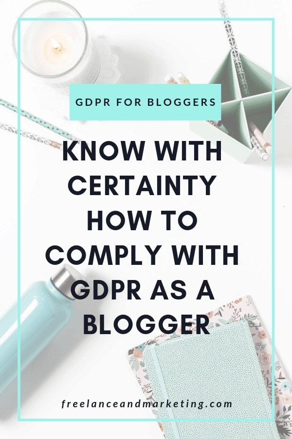 A pinterest pin about GDPR for bloggers and how to stay compliant