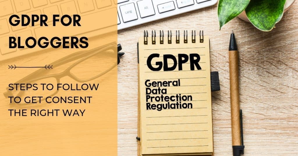 social media graphic for GDPR for Bloggers and how to comply blog post. 