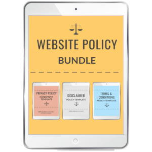 An ipad mockup cover of an image showing covers for legal policies